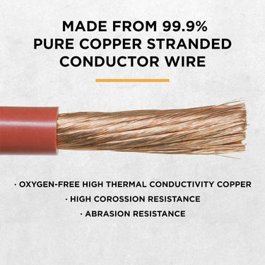 Power Bright 4 AWG 6FT Pure Copper Battery Cables - 4AWG6